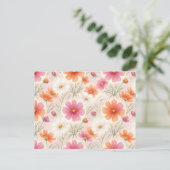 Cosmos Bloesems Pastel Harmonie Feestdagenkaart (Staand voorkant)