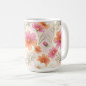 Cosmos Bloesems Pastel Harmonie Koffiemok (Voorkant rechts)