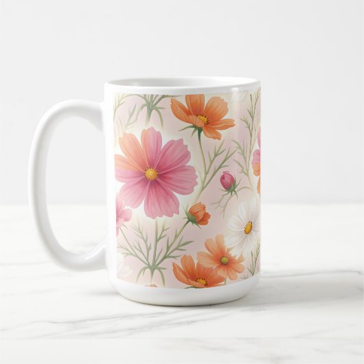 Cosmos Bloesems Pastel Harmonie Koffiemok (Links)