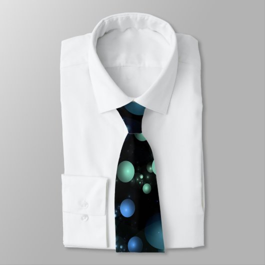 Cosmos Blue Green Bubbles Business Dress Attire Stropdas (Gebonden)