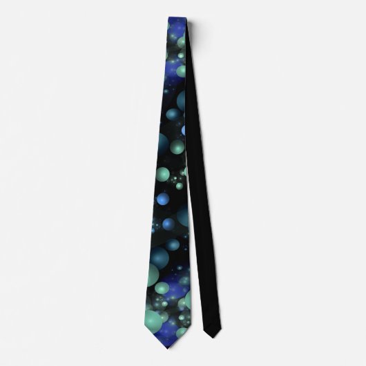 Cosmos Blue Green Bubbles Business Dress Attire Stropdas (Voorkant)