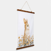 Cosmos Bunny Flower Woodland kwekerij Decor Hangend Wandkleed (Gebogen)