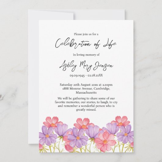 Cosmos Celebration of Life Funeral Kaart (Voorkant)