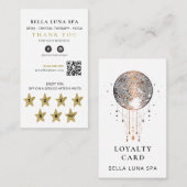 *~* Cosmos Celestial Boho QR beloont gouden sterre Klantenkaartje (Voorkant / Achterkant)