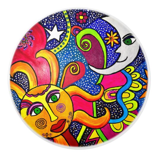 Cosmos Ceramic Knob. Keramische Knop (Voorkant)