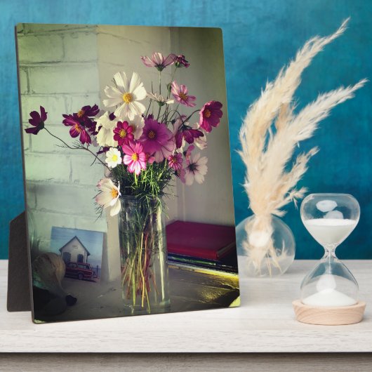 Cosmos Cottage Mantle Arrangement Tabletop Plaque Fotoplaat (Zijkant)