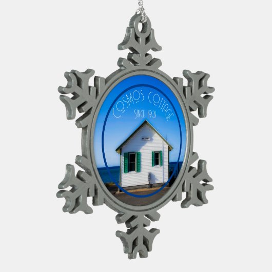 Cosmos Cottage Pewter Framed Ornament (Links)