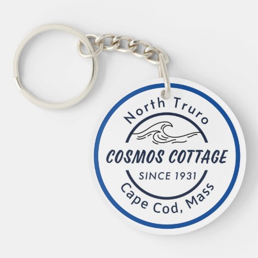 Cosmos Cottage Sleutelhanger met Logo en foto (Voorkant)