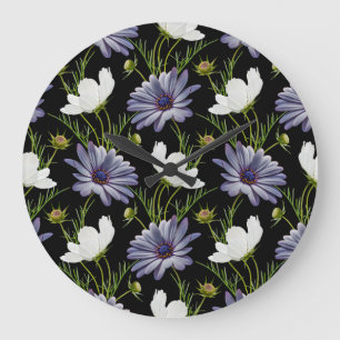 Cosmos Daisy Bloemen Naadloze Collage Grote Klok