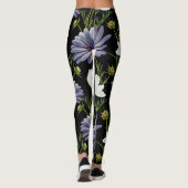 Cosmos Daisy Bloemen Naadloze Collage Leggings (Achterkant)