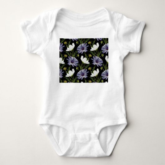 Cosmos Daisy Bloemen Naadloze Collage Romper (Voorkant)