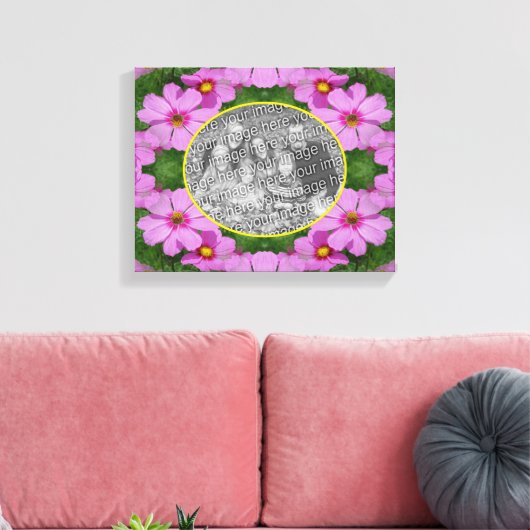 Cosmos Daisy Flowers Creëer Uw Eigen Foto Canvas Afdruk (Insitu (Woonkamer))
