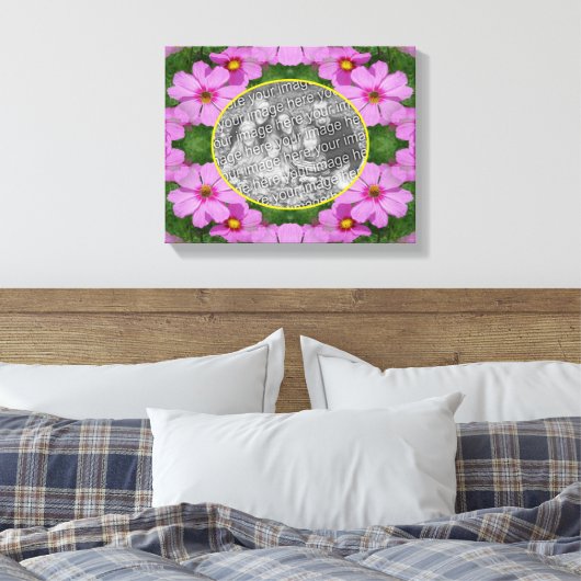 Cosmos Daisy Flowers Creëer Uw Eigen Foto Canvas Afdruk (Insitu (Slaapkamer))