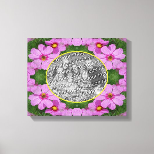 Cosmos Daisy Flowers Creëer Uw Eigen Foto Canvas Afdruk (Voorkant)