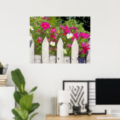Cosmos en Picket Fence Poster (Thuiskantoor)