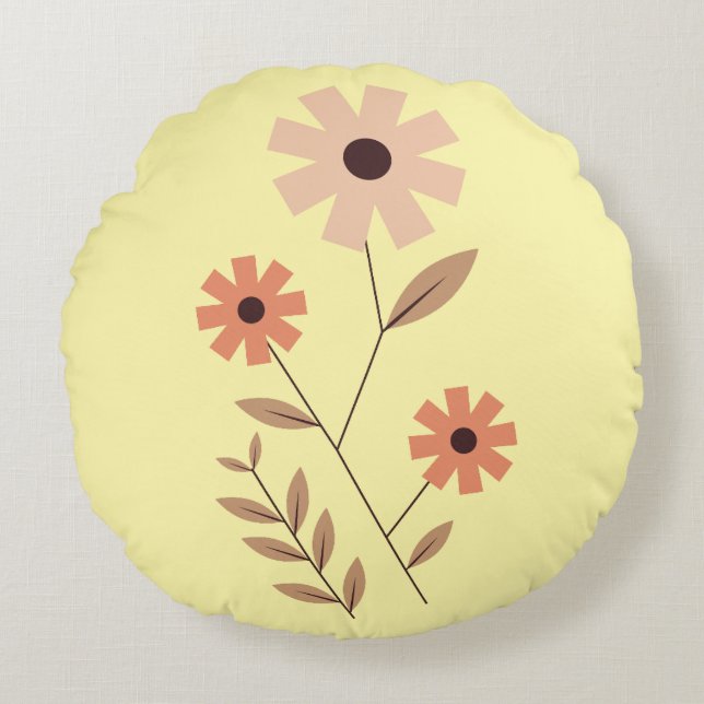 Cosmos Flower Cushion Rond Kussen (Voorkant)