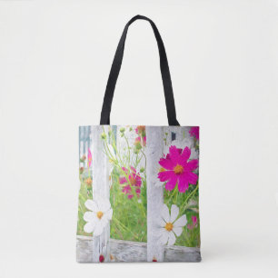 Cosmos Flower Garden Tote Bag