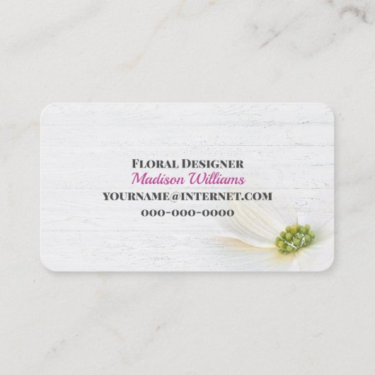 Cosmos Flower in Polka Dot Ribbon Visitekaartje (Achterkant)