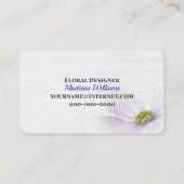 Cosmos Flower in Polka Dot Ribbon Visitekaartje (Achterkant)