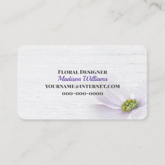 Cosmos Flower in Polka Dot Ribbon Visitekaartje (Achterkant)