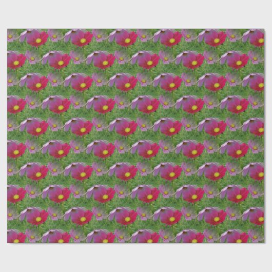 Cosmos Flower Natuur Pattern Cadeaupapier (Vlak)