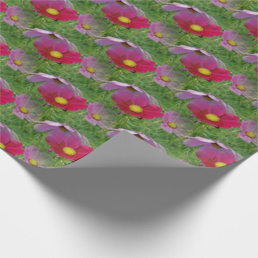 Cosmos Flower Natuur Pattern Cadeaupapier (Hoek)