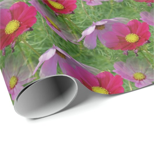 Cosmos Flower Natuur Pattern Cadeaupapier (Rol Hoek)