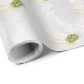 Cosmos flower op White Wedding Elegance Cadeaupapier (Rol Hoek)