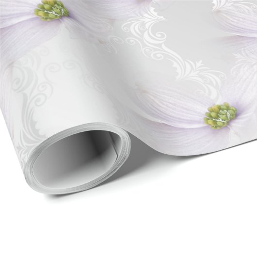 Cosmos flower op White Wedding Elegance Cadeaupapier (Rol Hoek)