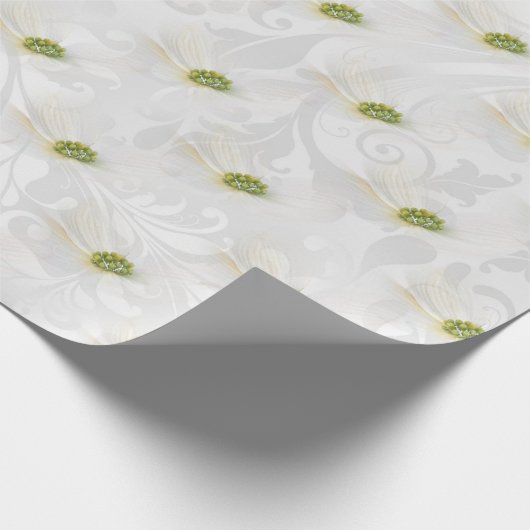Cosmos flower op White Wedding Elegance Cadeaupapier (Hoek)