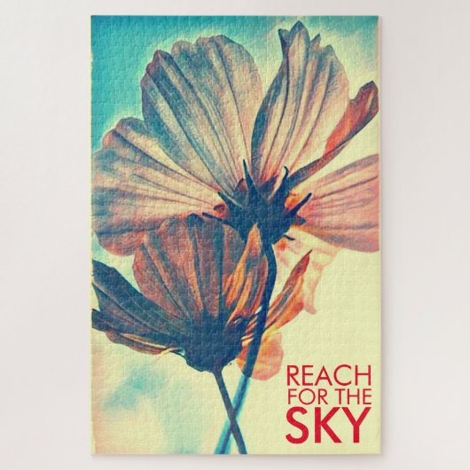 Cosmos Flower Reach for the Sky Quote Legpuzzel (Verticaal)