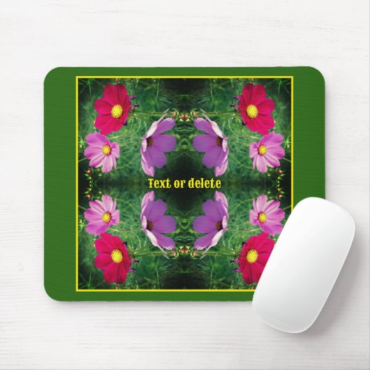 Cosmos Flower Trio Abstract gepersonaliseerd Muismat (Met muis)