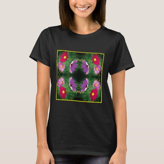 Cosmos Flower Trio Abstract T-shirt (Voorkant)