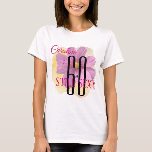 Cosmos Flower Yellow Paint Splash 60 & still Sexy T-shirt (Voorkant)