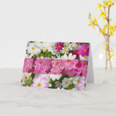 Cosmos Flowers Birthday Wenskaart Kaart (Gele Bloem)
