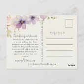 Cosmos Flowers Dank u Foto Bruiloft Briefkaart (Achterkant)