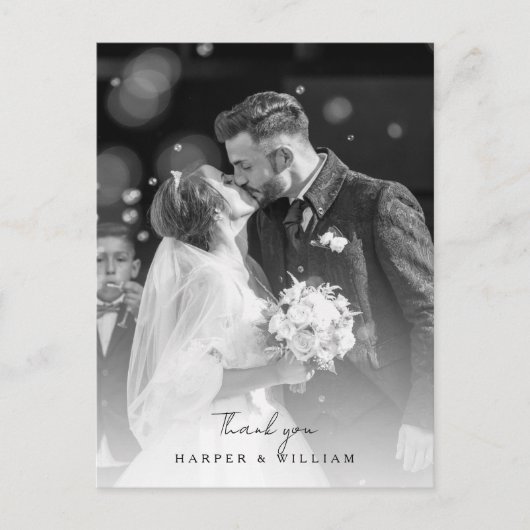 Cosmos Flowers Dank u Foto Bruiloft Briefkaart (Voorkant)