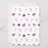 Cosmos Flowers Fiesta geïnspireerd op 1e verjaarda Kaart (Achterkant)