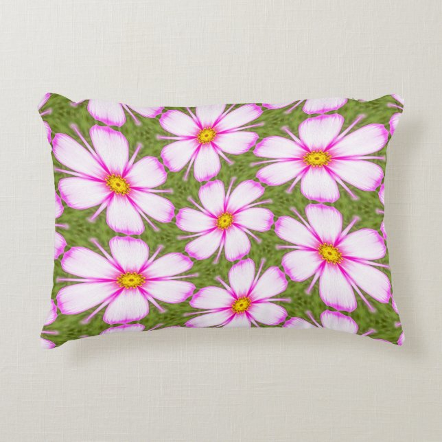 Cosmos Flowers Pattern Accent Kussen (Voorkant)