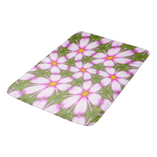 Cosmos Flowers Pattern Badmat (Gekanteld)