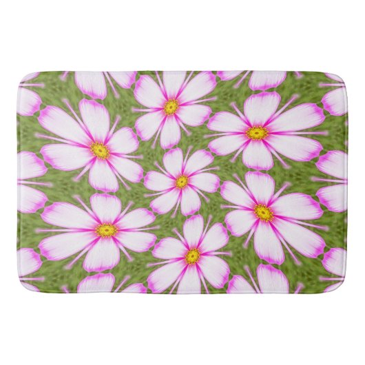 Cosmos Flowers Pattern Badmat (Voorkant)