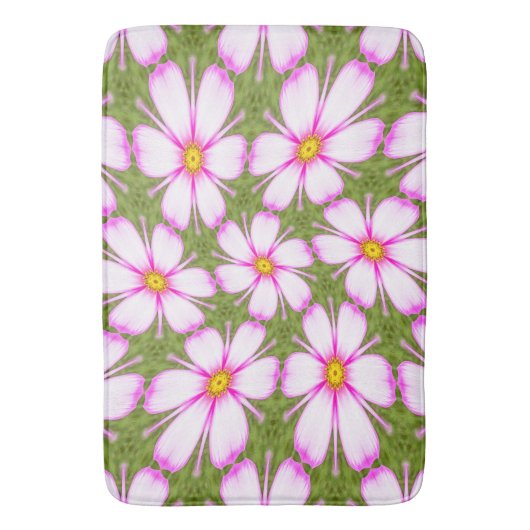 Cosmos Flowers Pattern Badmat (Voorkant Verticaal)