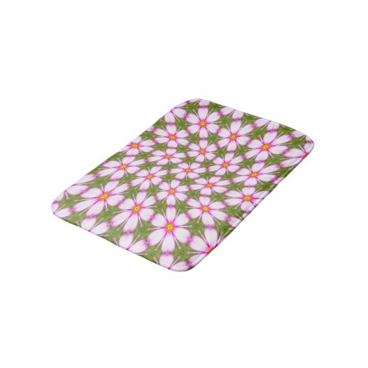 Cosmos Flowers Pattern Badmat (Gekanteld)