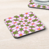 Cosmos Flowers Pattern Bier Onderzetter (Linkerzijde)