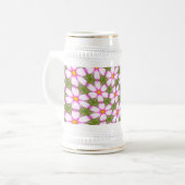Cosmos Flowers Pattern Bierpul (Voorkant links)