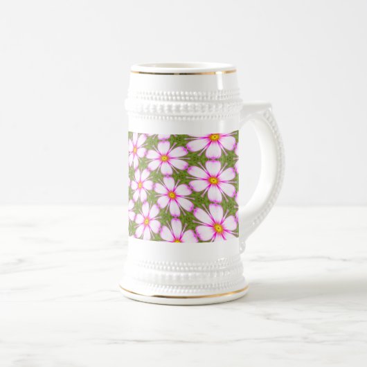 Cosmos Flowers Pattern Bierpul (Voorkant rechts)