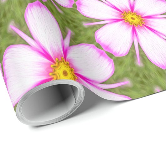 Cosmos Flowers Pattern Cadeaupapier (Rol Hoek)