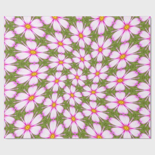 Cosmos Flowers Pattern Cadeaupapier (Vlak)