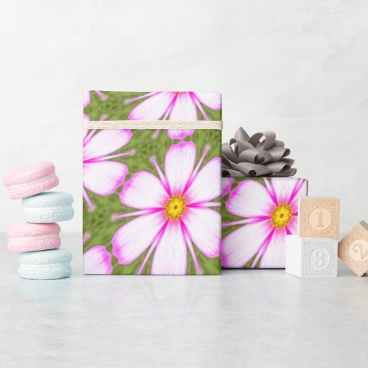 Cosmos Flowers Pattern Cadeaupapier (Baby Shower)
