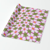 Cosmos Flowers Pattern Cadeaupapier (Uitgerold)